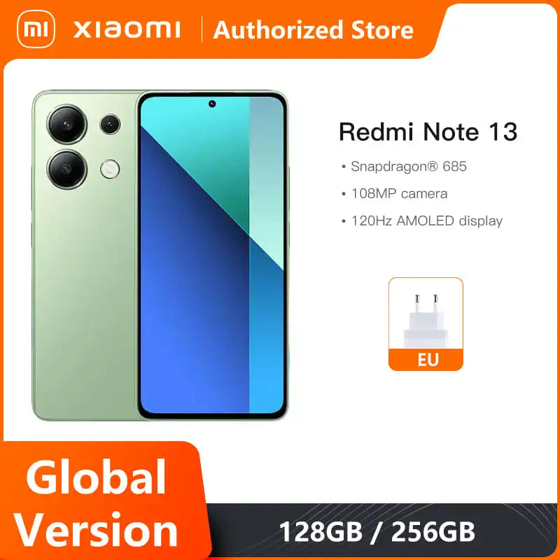 Global Version Xiaomi Redmi Note 13 Smartphone Snapdragon® 685 108MP camera 120Hz AMOLED display 33W charging