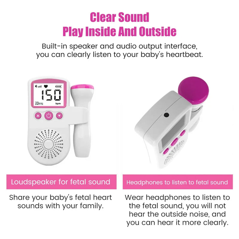 Droship  Doppler Fetal Portable Pregnant Baby Heart Rate Monitor